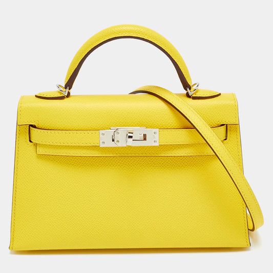 Hermès Kelly II Sellier 20 Palladium Finish Jaune de Naples Leather Bag