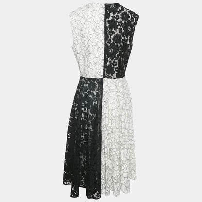 CH Carolina Herrera Black & White Floral Lace Midi Dress – Size L – Brand New