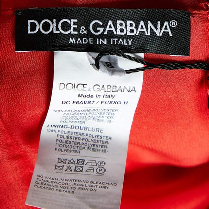 Dolce & Gabbana Red Chiffon Pleated Long Dress – Size S – Brand New