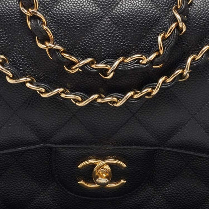Chanel Jumbo Classic Double Flap Bag in Black Caviar Leather
