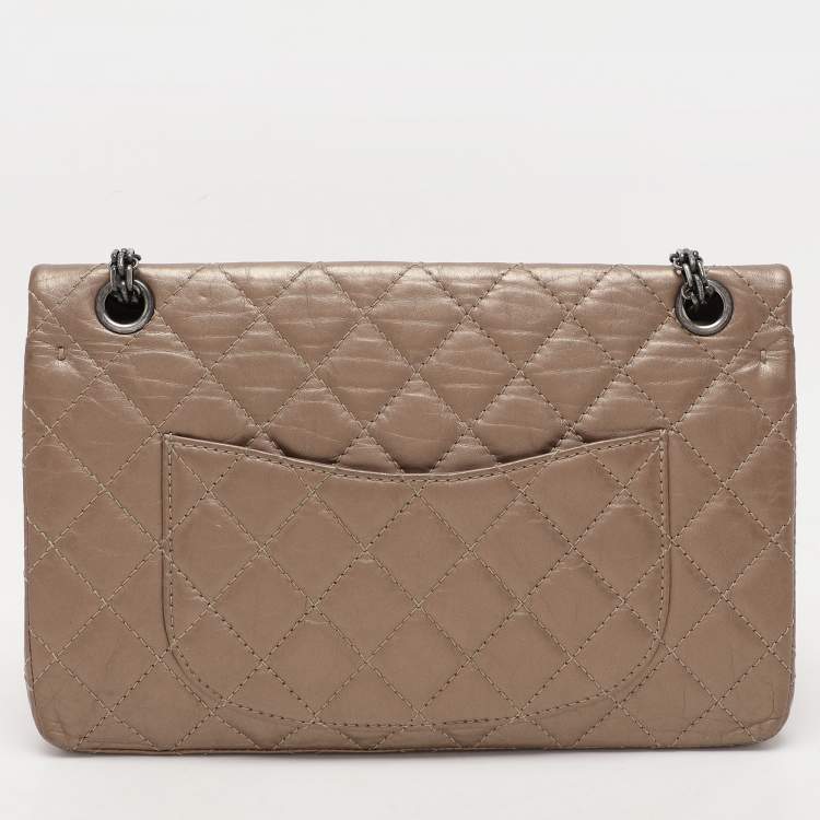 Chanel Metallic Beige Quilted Leather 226 Reissue 2.55 Flap Bag