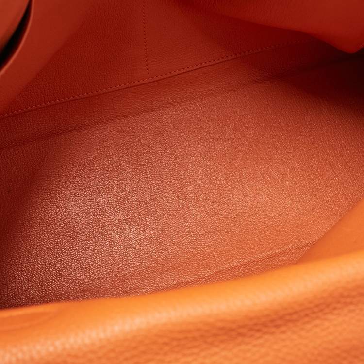 Hermès Orange Taurillon Clemence Leather Gold Finish Kelly Retourne 35 Bag