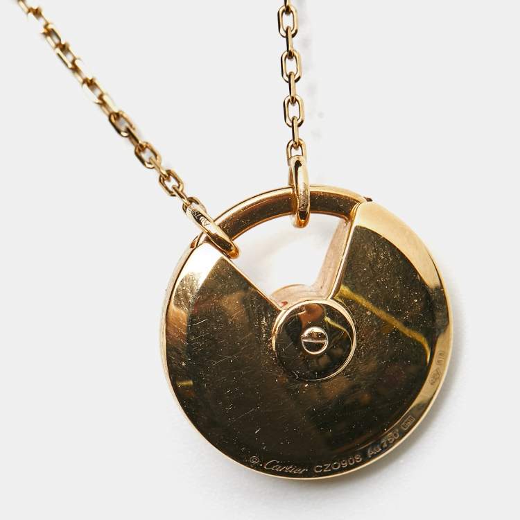 Cartier Amulette De Cartier Lapis Lazuli Diamond 18k Yellow Gold Necklace