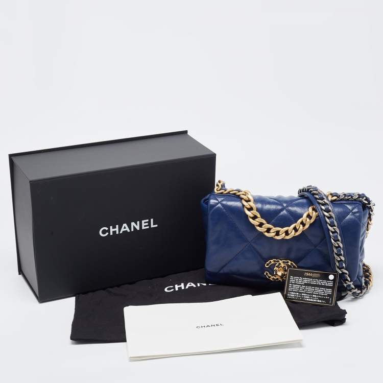 Chanel Blue Quilted Leather Medium 19