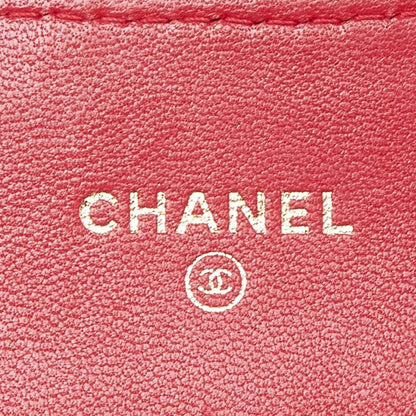 Chanel Red Quilted Leather Trifold CC Wallet – Good Condition