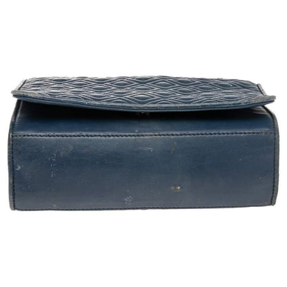 Tory Burch Blue Leather Medium Fleming Shoulder Bag