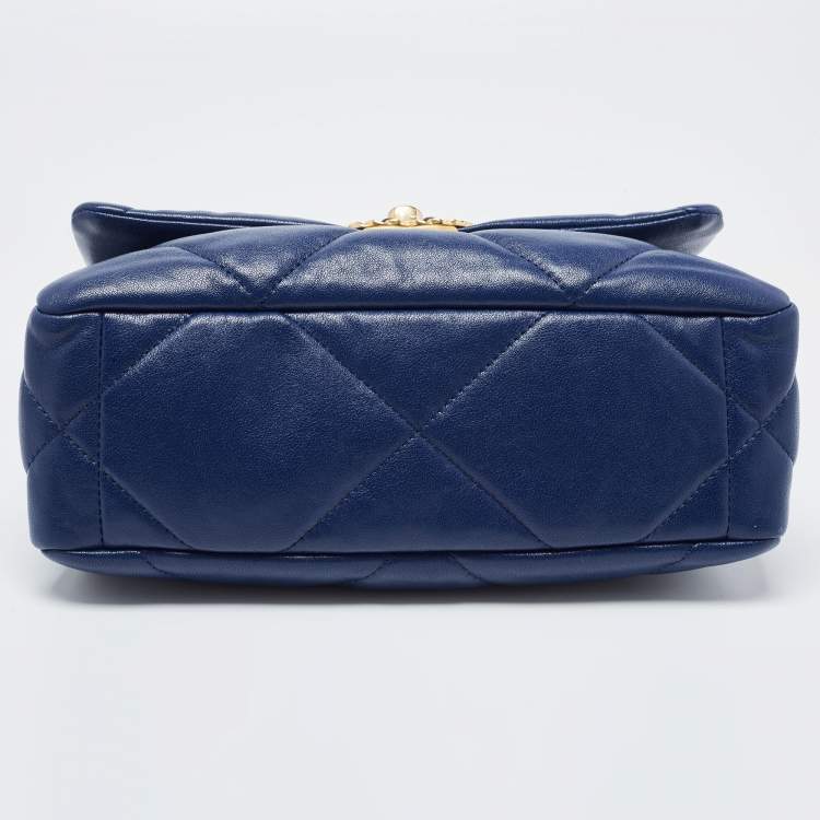Chanel Blue Quilted Leather Medium 19