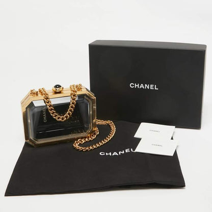 Chanel Gold Plexiglass Premiere Minaudiere Clutch Bag – Statement Piece