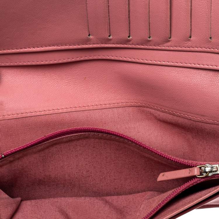 Chanel Pink Quilted Leather L Yen Wallet – Classic Long Bifold