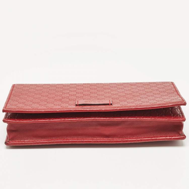 Gucci Red Leather Flap Wallet on Strap