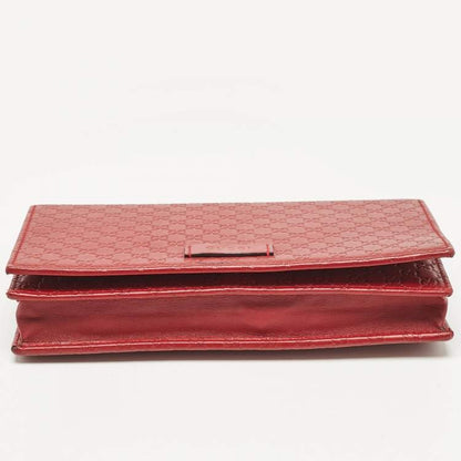 Gucci Red Leather Flap Wallet on Strap