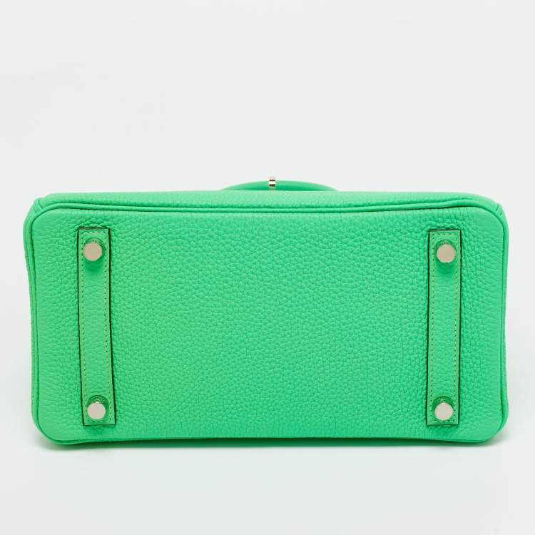 Hermès Vert Comic Togo Leather Palladium Finish Birkin 25 Bag