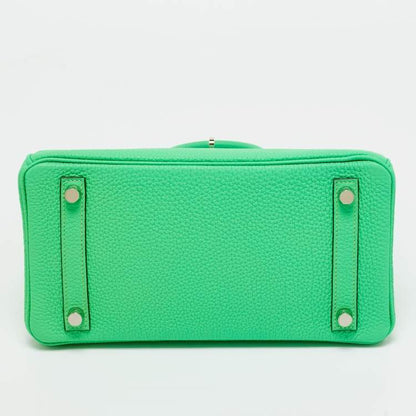 Hermès Vert Comic Togo Leather Palladium Finish Birkin 25 Bag