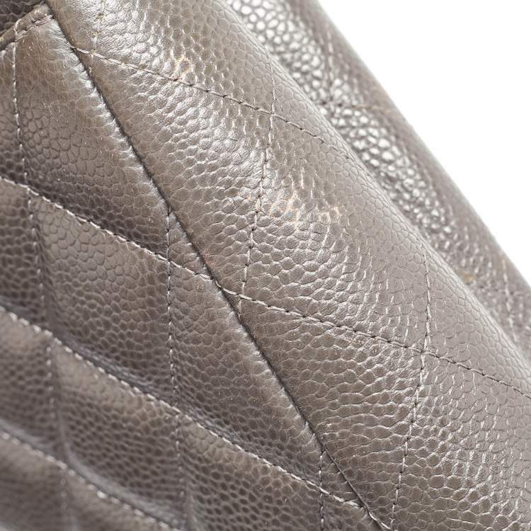 Chanel Grey Maxi Double Flap Bag – Classic Quilted XL