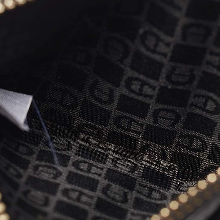 Aigner Black Monogram Coated Canvas & Leather Card Holder