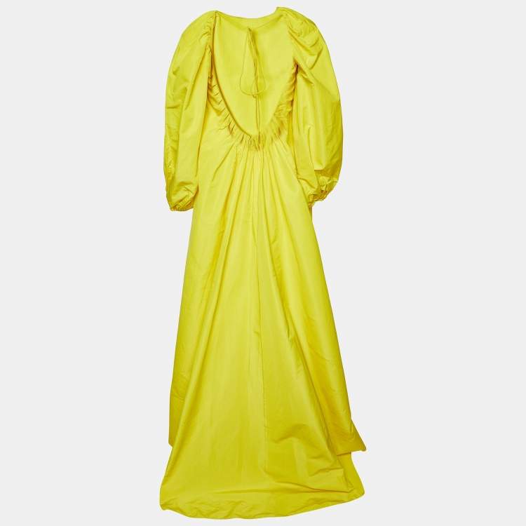 Valentino Yellow Faille Open Back Maxi Dress – Size M – Brand New