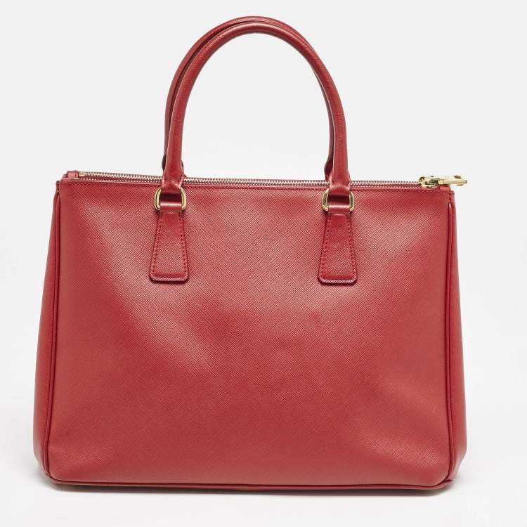 Prada Red Saffiano Lux Leather Medium Tote