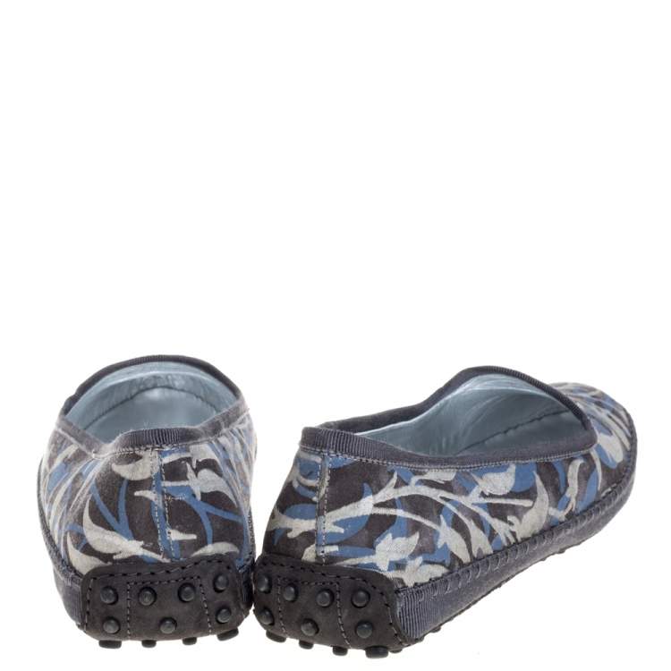 Tod’s Multicolor Floral Canvas Gommino Smoking Slippers - Size 39.5