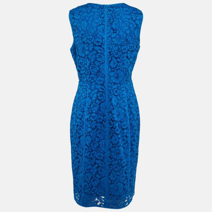 CH Carolina Herrera Blue Lace Floral Sheath Dress – Size L – Brand New