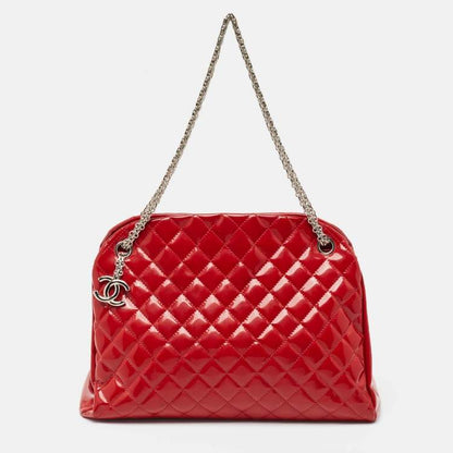Chanel Red Patent Leather Large Just Mademoiselle Bag