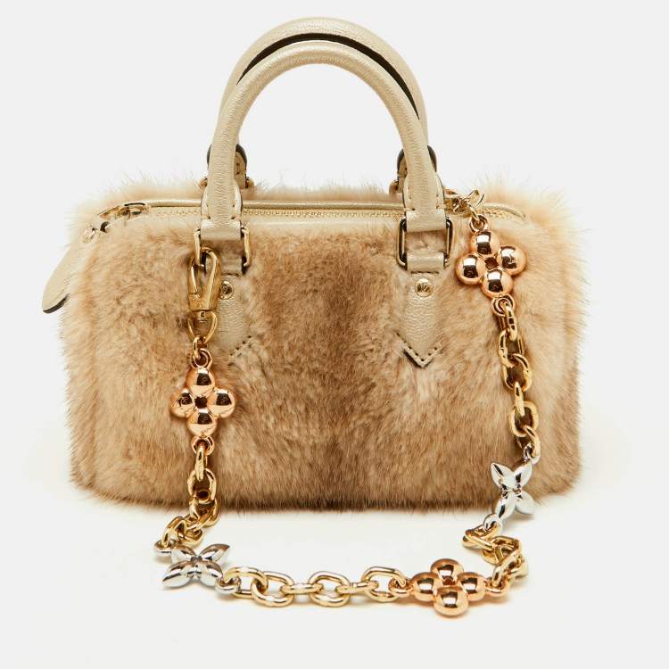 Louis Vuitton Mink Fur Nano Speedy Bag – Monogram Chain