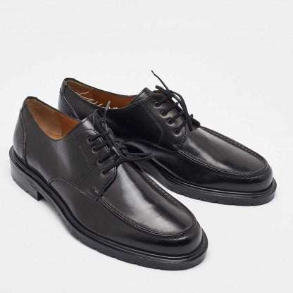 Salvatore Ferragamo Black Leather Derby Shoes – Men’s Size 41.5 - Brand New