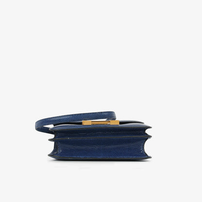 Hermès Constance 18 - Bleu Saphire Varanus Niloticus Lizard | Gold Hardware