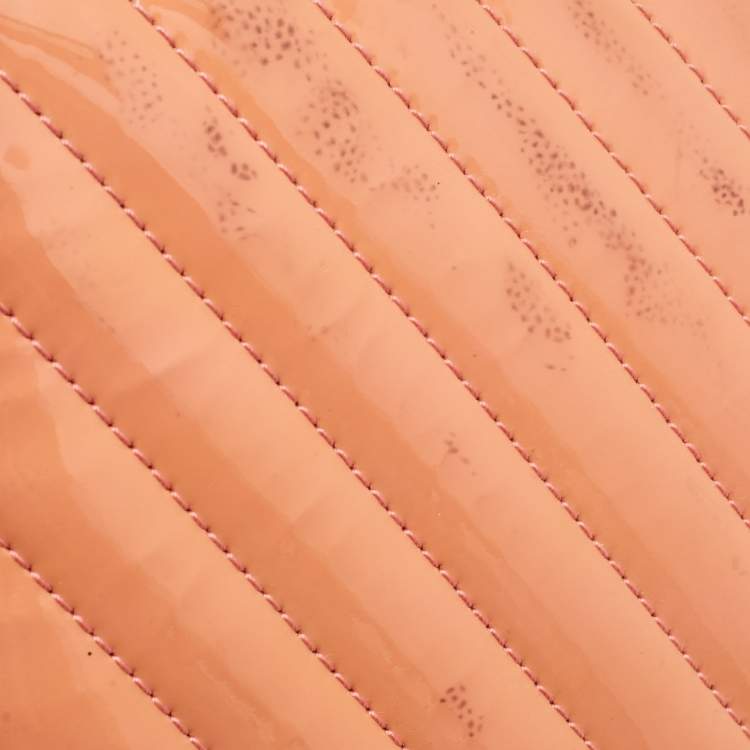 Chanel Pink Chevron Patent Leather Jumbo Flap Bag