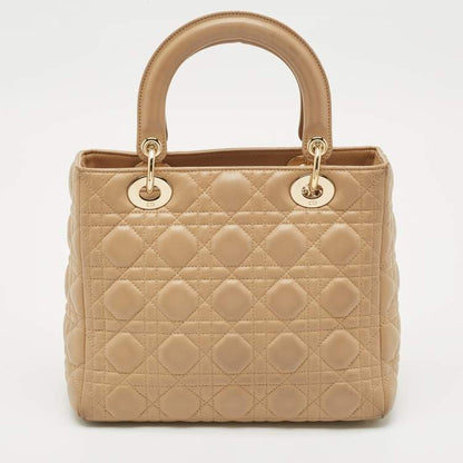 Dior Medium Lady Dior Tote – Beige Cannage Leather