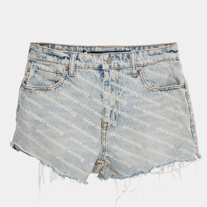 Alexander Wang Blue Denim Bite Highrise Shorts S/Waist 27"