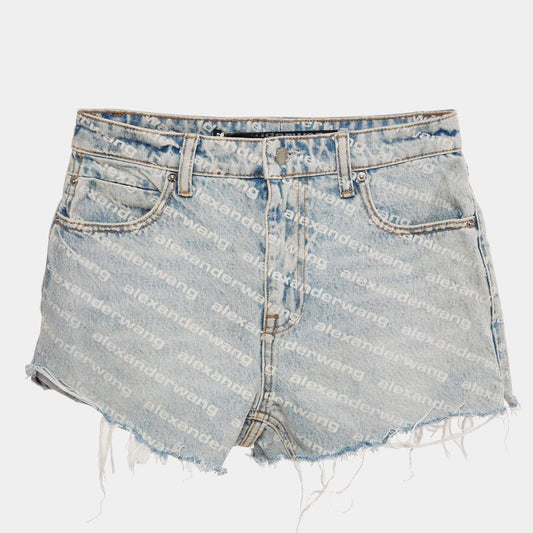 Alexander Wang Blue Denim Bite Highrise Shorts S/Waist 27"