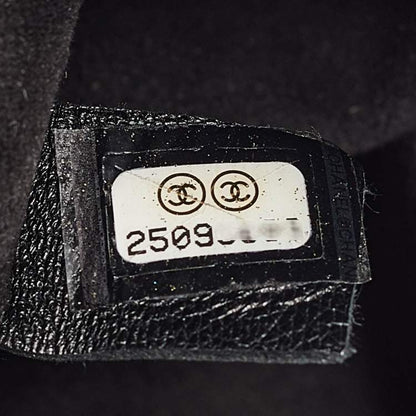 Chanel Black Shimmer Leather Coco Pleats Sling Backpack