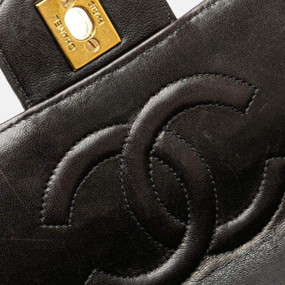 Chanel Black Lambskin Parent & Child Kelly Top Handle Set