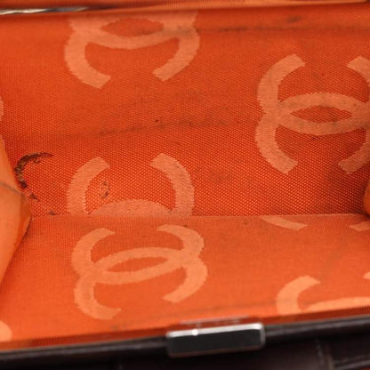 Chanel Brown Quilted Leather Cambon Ligne Compact Wallet