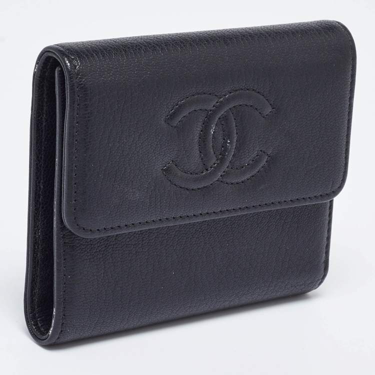 Chanel Black Timeless CC Flap Trifold Wallet – Caviar Leather