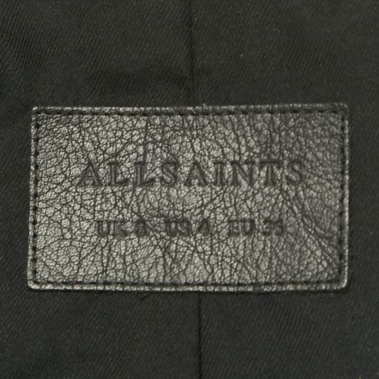 AllSaints Black Leather Biker Jacket – Women’s Size S