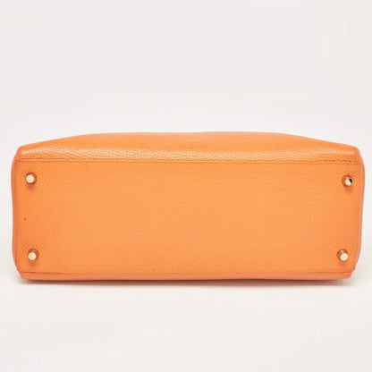 Hermès Orange Taurillon Clemence Leather Gold Finish Kelly Retourne 35 Bag