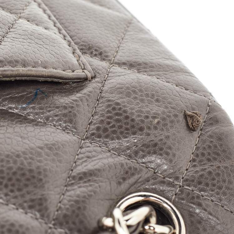 Chanel Grey Maxi Double Flap Bag – Classic Quilted XL