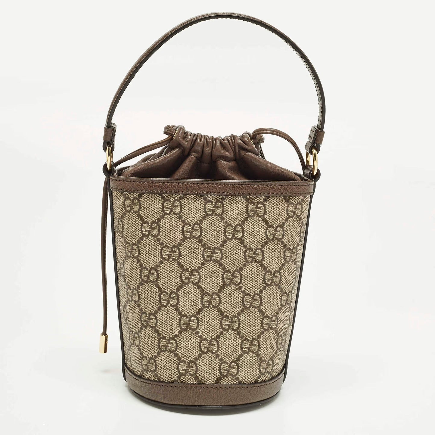 Gucci Ophidia Mini Beige/Brown GG Supreme Canvas and Leather Bucket Bag