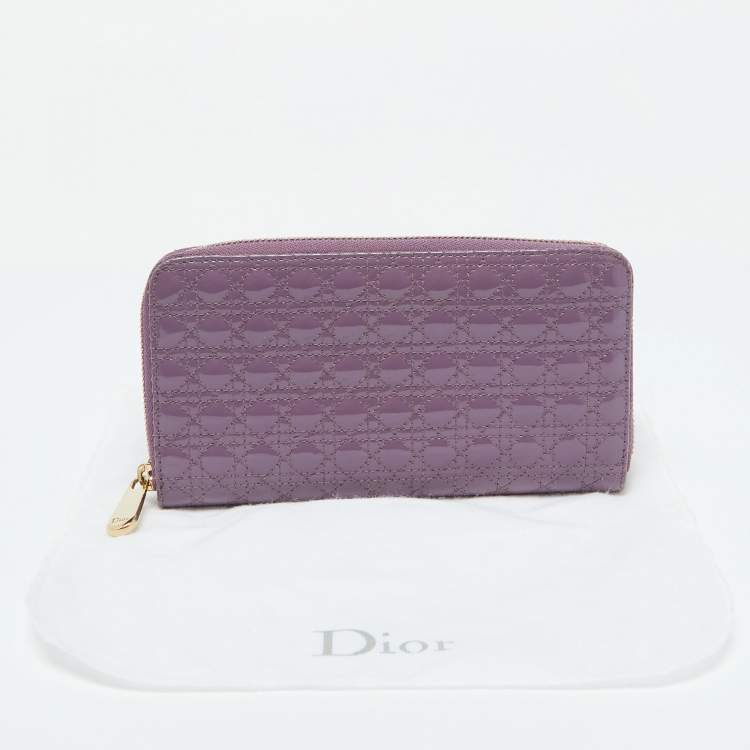 Dior Purple Lady Dior Zip Wallet