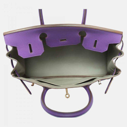 Hermès Birkin 30 Purple Leather with Gold Hardware