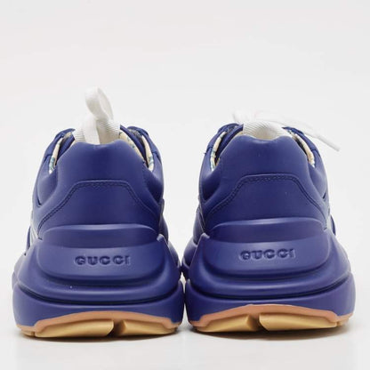 Gucci Blue Leather NY Yankees Rhyton Sneakers 41.5