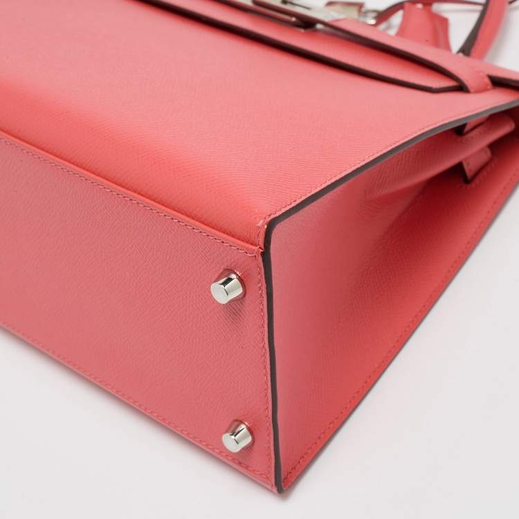 Hermès Rose Jaipur Epsom Leather Palladium Finish Kelly Sellier 28 Bag