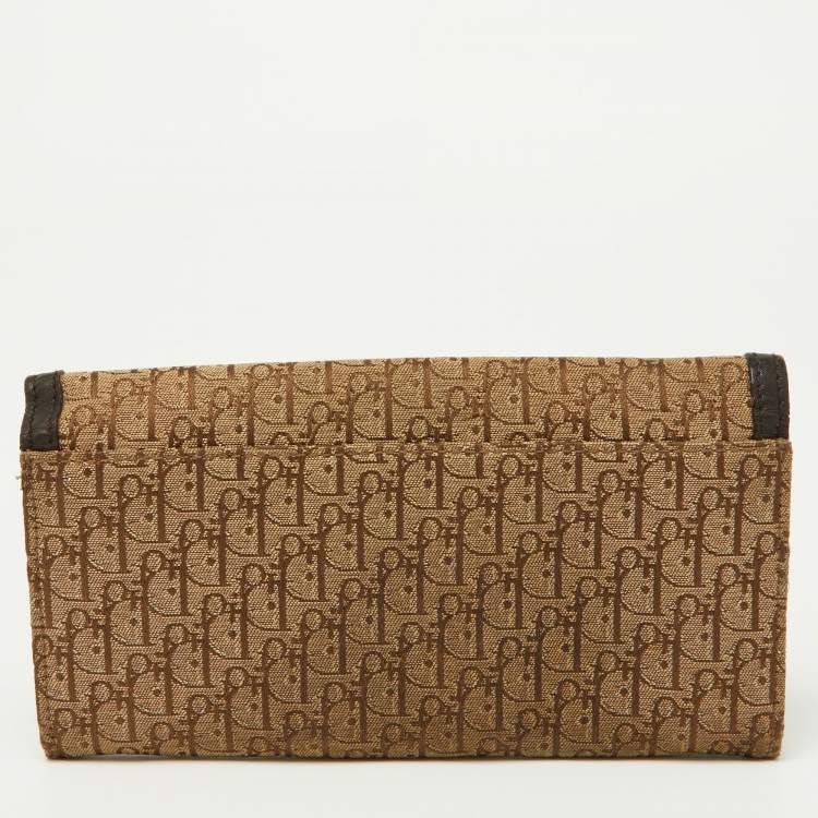 Dior Oblique Beige/Brown Leather  Wallet