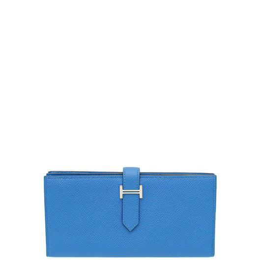 Hermès Béarn Wallet in Bleu France Epsom Leather