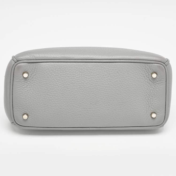 Dior Mini Diorissimo Tote in Grey Leather
