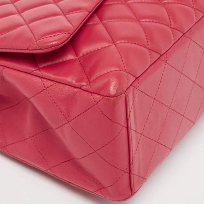 Chanel Red Quilted Leather Maxi Classic Single Flap Bag