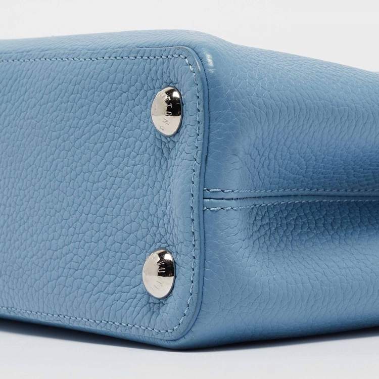 Louis Vuitton Blue Leather Satchel Bag Rare