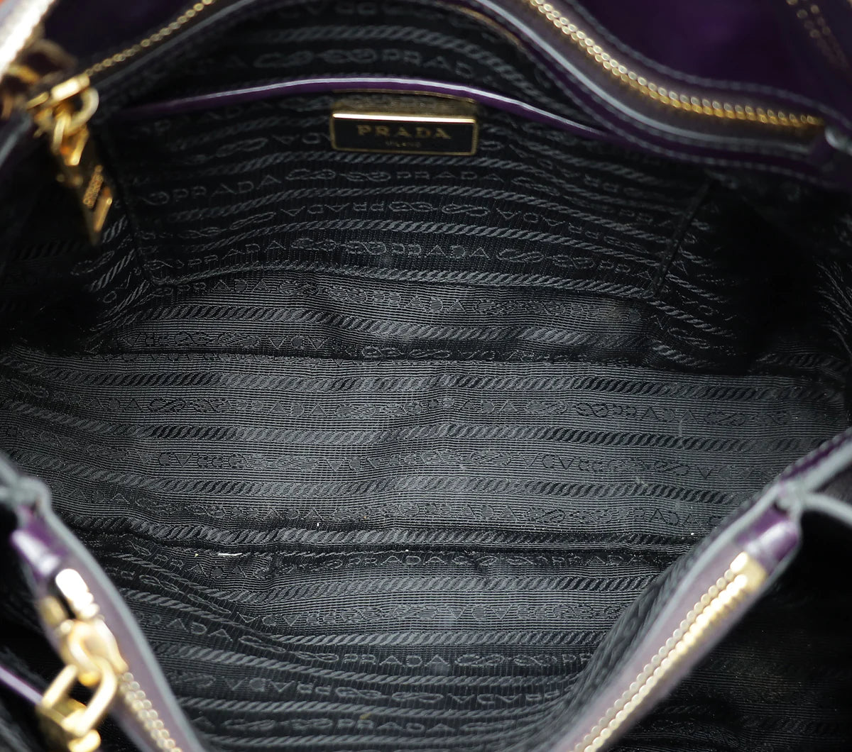 Prada Purple Vernice Leather Promenade Bag