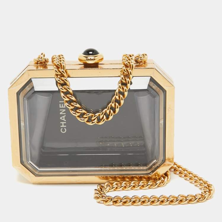 Chanel Gold Plexiglass Premiere Minaudiere Clutch Bag – Statement Piece